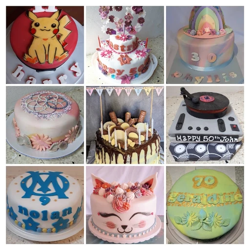 Birthday cakes collage